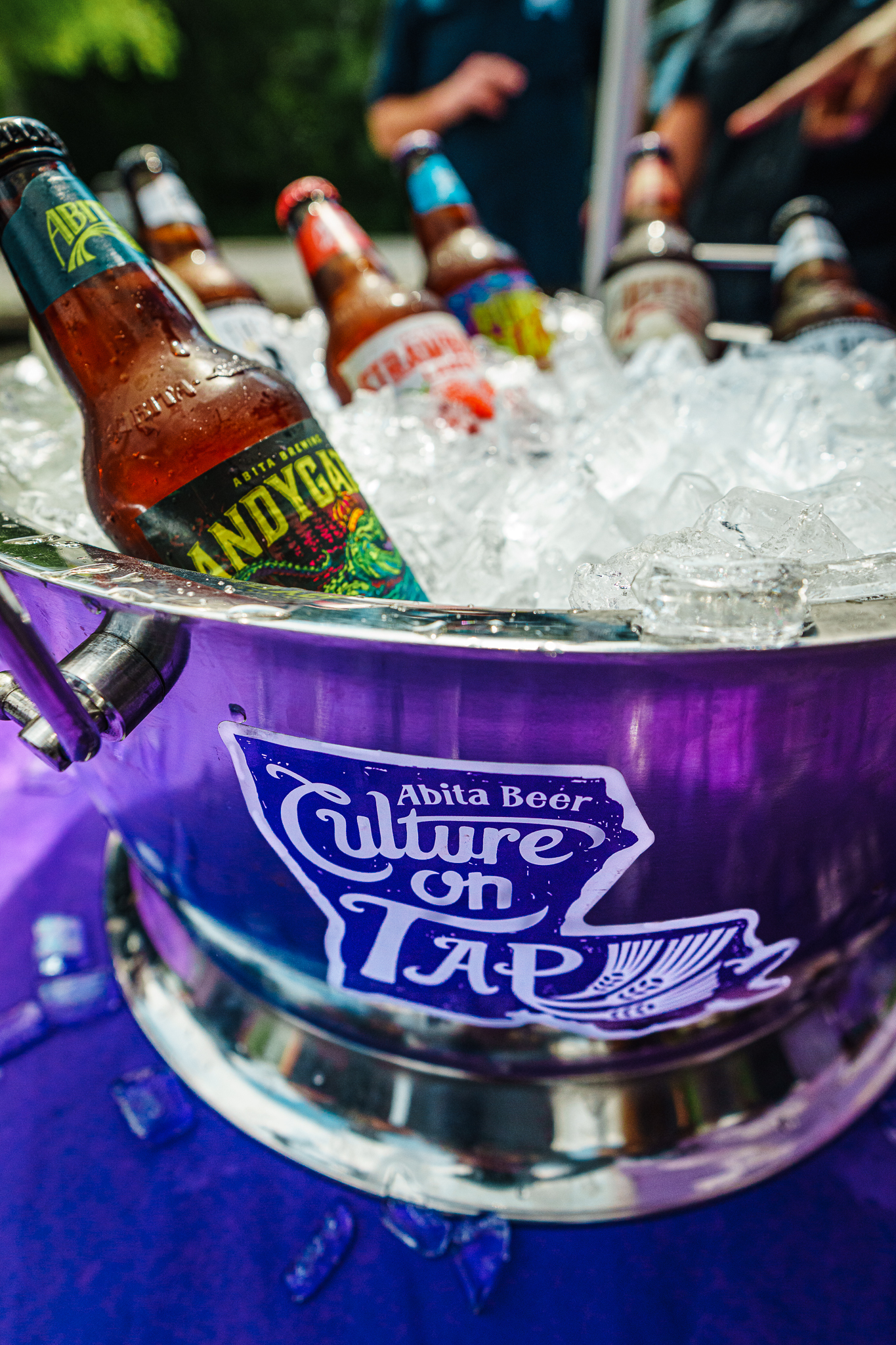 ice chest full of abita beer at a tailgate