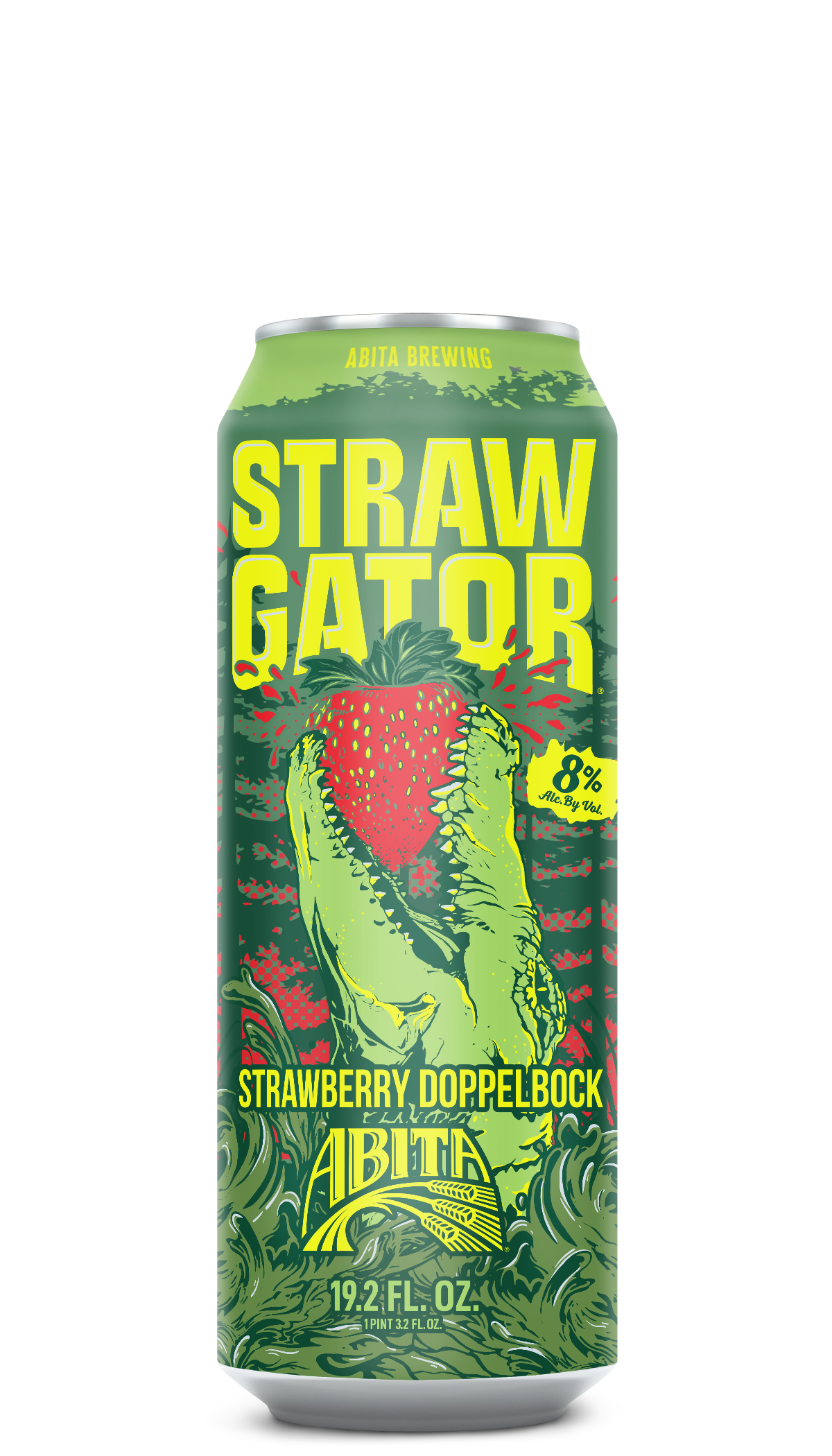 19.2 ounce strawgator beer can