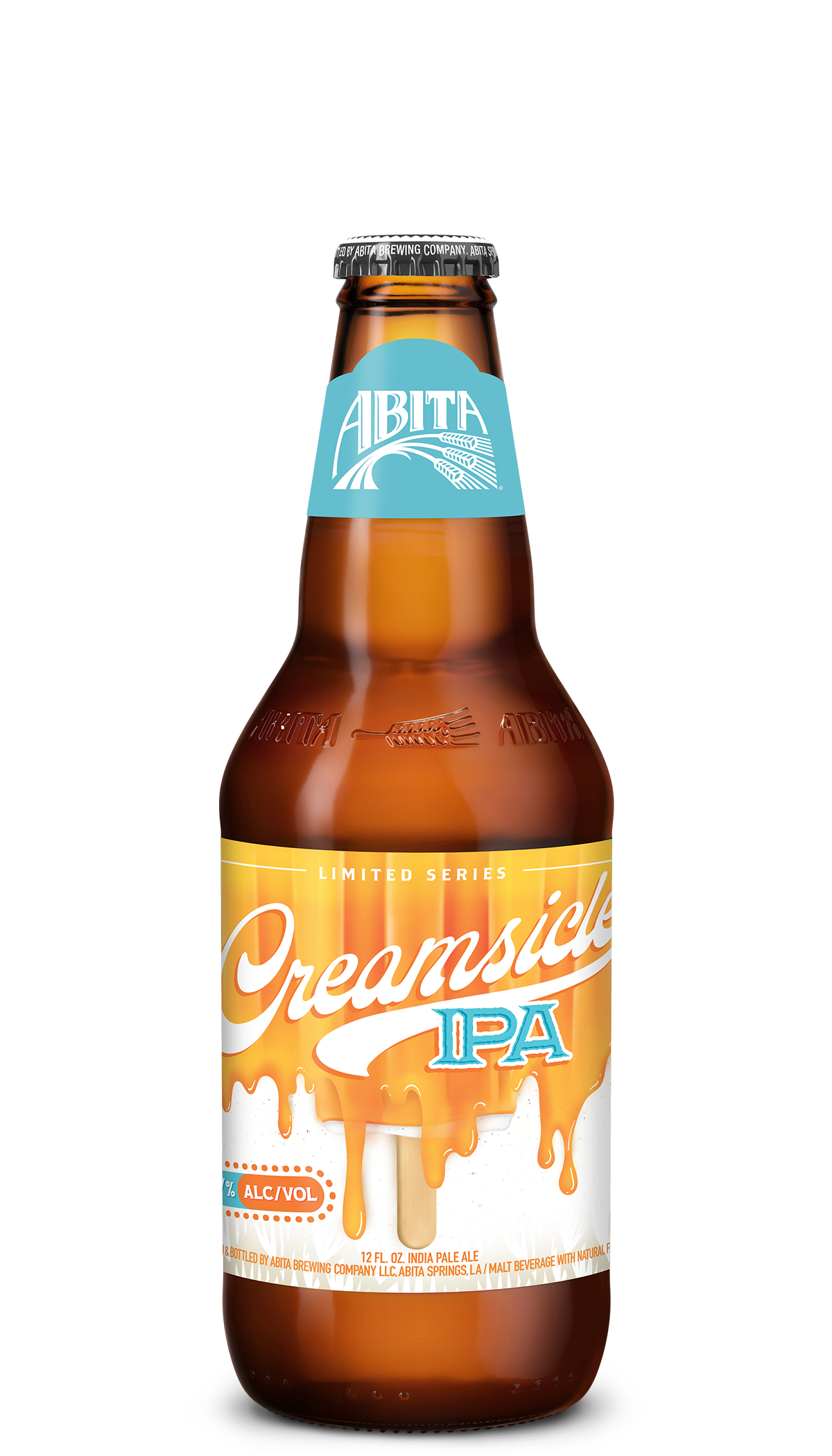 single bottle of creamsicle ipa from abita brewing company