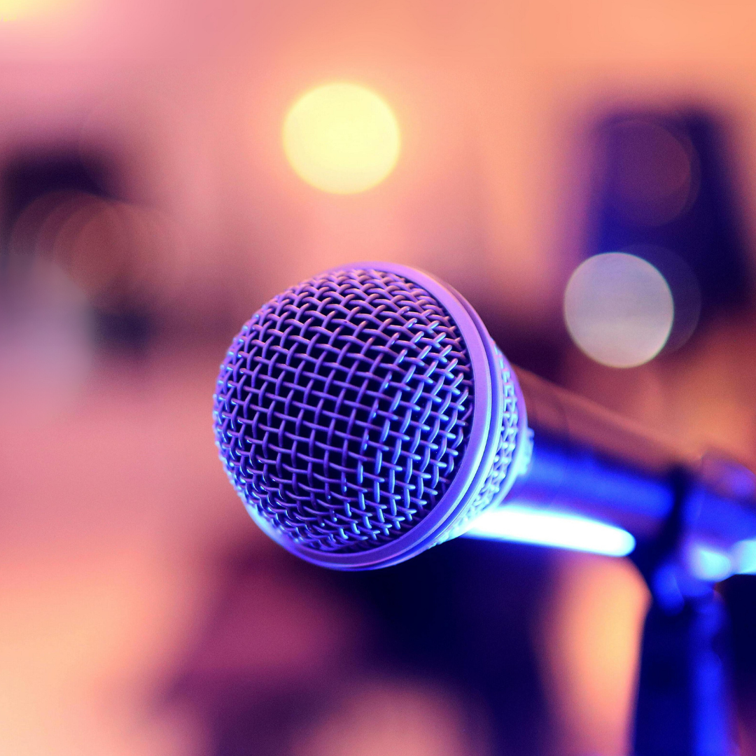 Events Graphics (general) (Instagram Post) Karaoke microphone with moody lighting