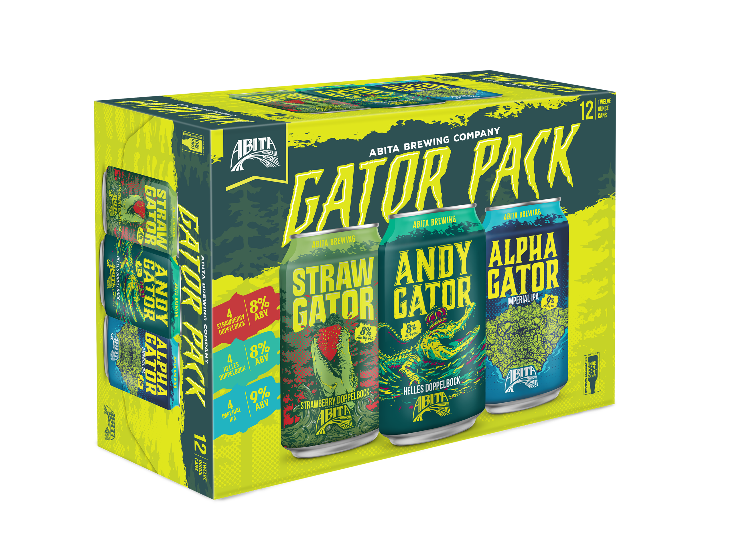 gator family pack. featuring 3 abita beers with gator in the name