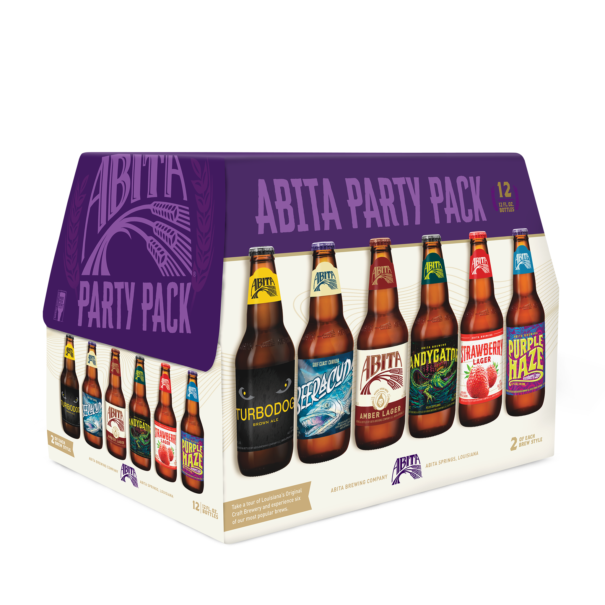 bottle party pack includes 6 abita beers