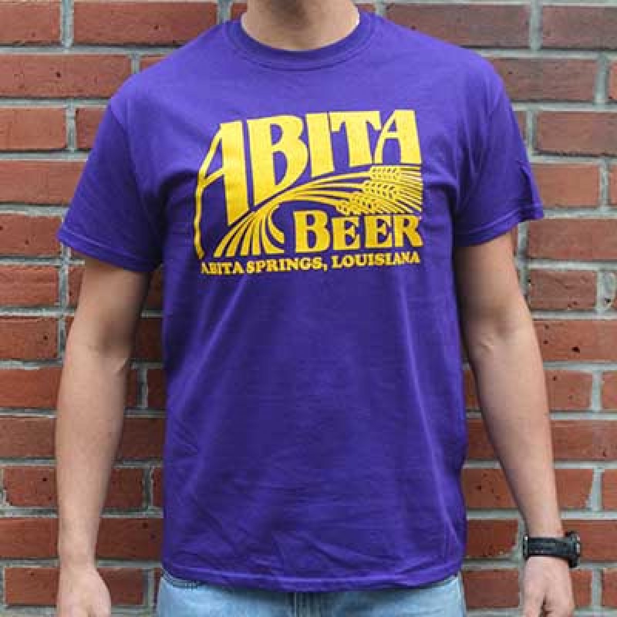 Purple & Gold Throwback Abita Tee | Abita Brewing Company