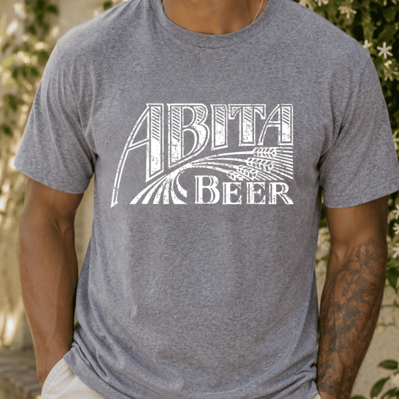 Gray Distressed Logo Tee