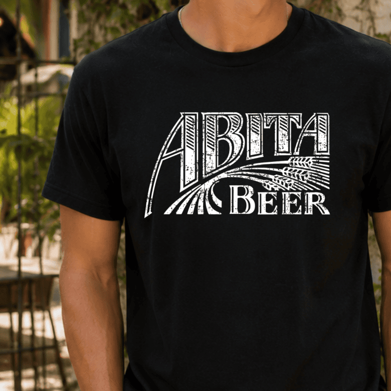 Black Distressed Logo Tee